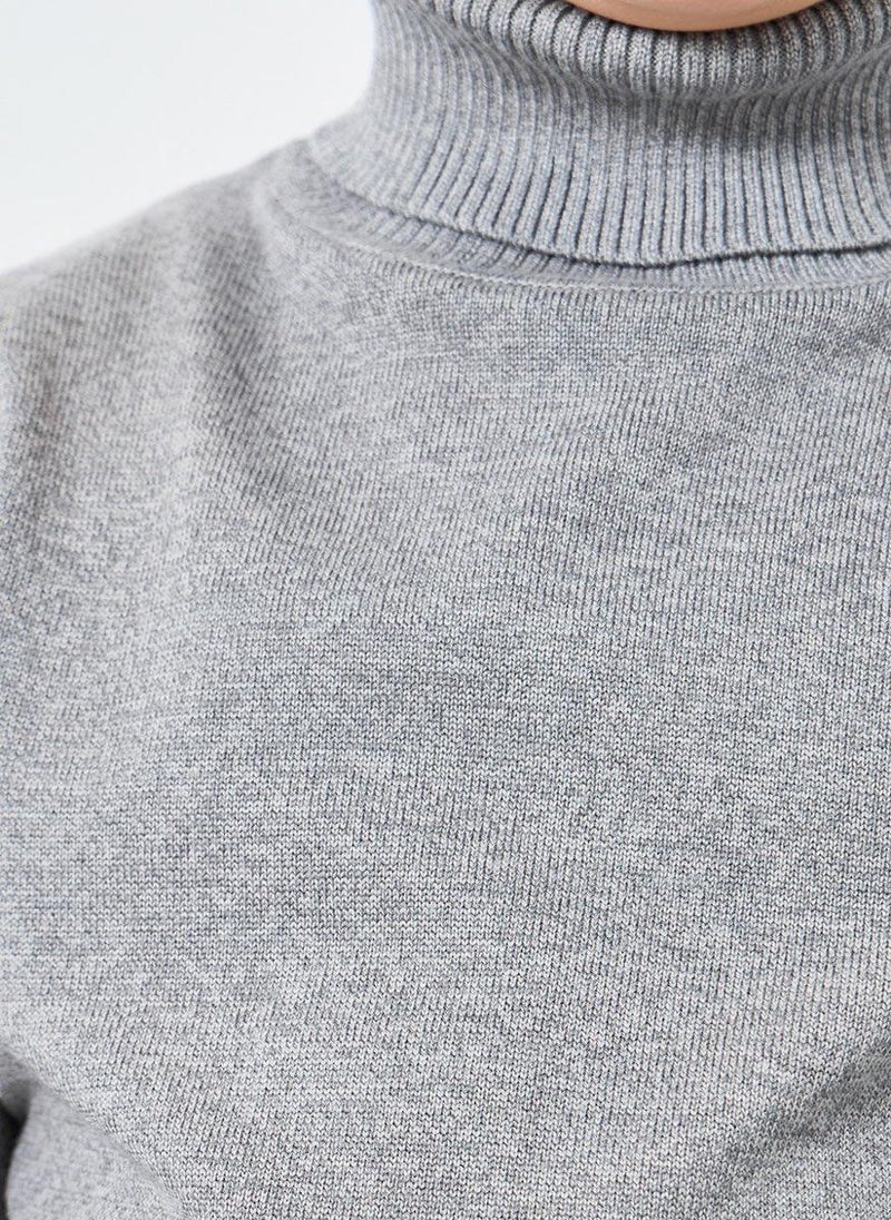 Styli Boys Grey Roll Neck Knit Sweater - Image 4